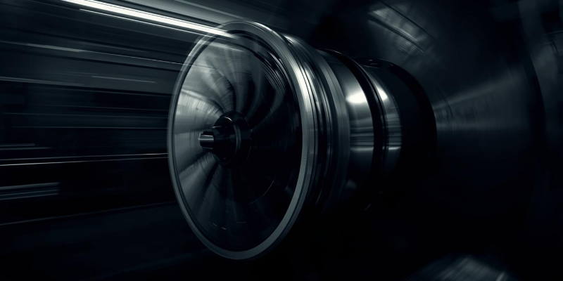 Industrial turbine in motion — speed and mechanical leverage in DTC efficiency